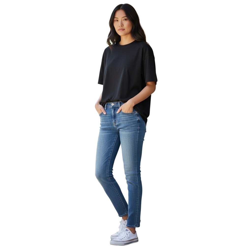 7 For All Mankind‎ Luxe Vintage High Rise Skinny Jeans Medium Wash Blue Size 26